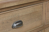 Warm Rustic Oak Effect 6 Drawer Wide Chest of Drawers