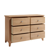 Light Oak Effect 6 Drawer Chest of Drawers