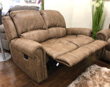 Light Brown Leather Look Fabric Stitch Detail Rocker Recliner Collection