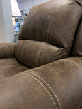 Light Brown Leather Look Fabric Stitch Detail Rocker Recliner Collection