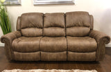 Light Brown Leather Look Fabric Stitch Detail Rocker Recliner Collection