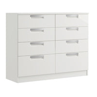 Milan High Gloss 8 Drawer Twin Chest of Drawers