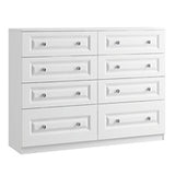 Lazio Sculptured 8 Drawer Twin Chest of Drawers