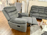 Alfie Grey Fabric Recliner Arm Chair