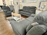 Alfie Recliner Grey Fabric 3 Seater Sofa