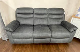 Alfie Recliner Grey Fabric 3 Seater Sofa