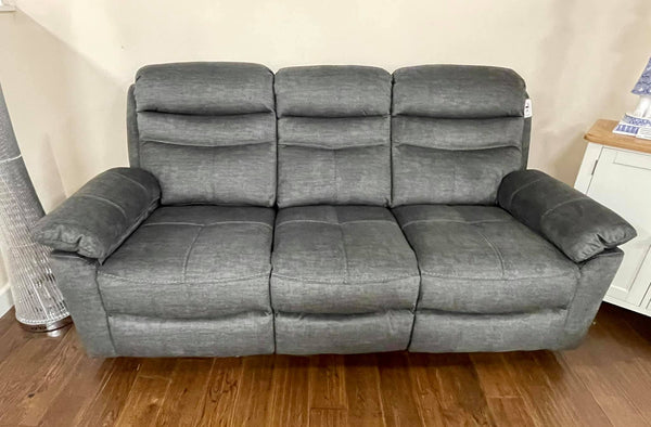 Alfie Recliner Grey Fabric 3 Seater Sofa