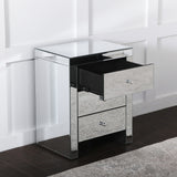 Mirrored 3 Drawer Bedside Table