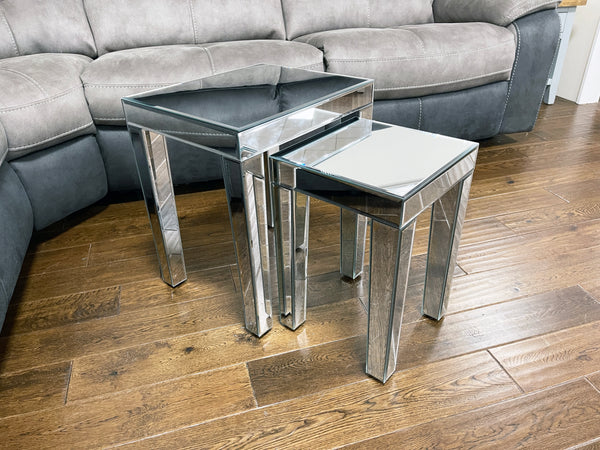 Ornate Mirrored Nest of 2 Tables