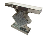 Crushed Diamante Diamond Mirrored Console Table