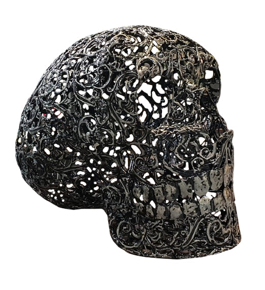 Unique Hand Made Metal Skull Sculpture
