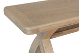 Warm Rustic Oak Effect 2m Cross Leg Dining Bench