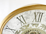 Mirrored Brass Effect Round Mechanical Gear Skeleton Wall Clock