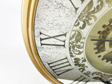 Mirrored Brass Effect Round Mechanical Gear Skeleton Wall Clock