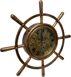 Brass Sailors Wheel Mechanical Skeleton Clock