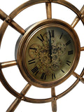 Brass Sailors Wheel Mechanical Skeleton Clock