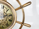 Brass Sailors Wheel Mechanical Skeleton Clock