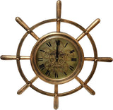 Brass Sailors Wheel Mechanical Skeleton Clock