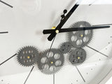 Sophisticated Grey & Black Round Mechanical Gear Wall Clock