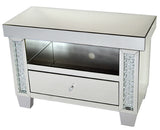 Mirrored Floating Crystal Small TV Cabinet