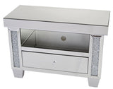 Mirrored Diamante Filled Small TV Cabinet