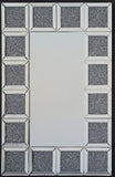 Diamante Filled Repeating Square Frame Rectangular Wall Mirror