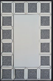 Diamante Filled Repeating Square Frame Rectangular Wall Mirror