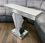 Mirrored Diamante Filled V Shape Console Table