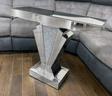 Mirrored Diamante Filled V Shape Console Table