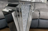 Mirrored Diamante Filled V Shape Console Table