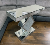 Crushed Diamante Diamond Mirrored Console Table