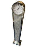 Round Diamante Art Deco Mirrored Long Case Grandmother Clock