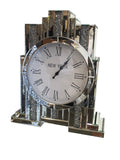 Diamante Art Deco Mirrored Mantle Clock