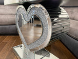 Diamante Crystal Love Heart Mirrored Console Table