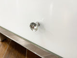 Mirrored & White Glass Small TV Cabinet