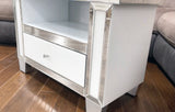 Mirrored & White Glass Small TV Cabinet