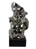 Silver Electroplated Ceramic Kiss Statue Ornament