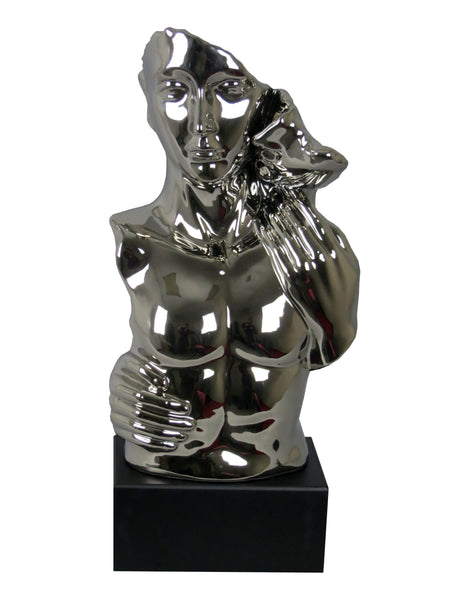 Silver Electroplated Ceramic Kiss Statue Ornament