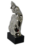 Silver Electroplated Ceramic Kiss Statue Ornament