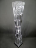 Cayan Tower Silver Crystal Encrusted Twisted Prism LED Floor Lamp