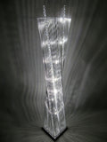 Cayan Tower Silver Crystal Encrusted Twisted Prism LED Floor Lamp