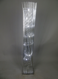 Cayan Tower Silver Crystal Encrusted Twisted Prism LED Floor Lamp