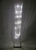 Cayan Tower Silver Crystal Encrusted Twisted Prism LED Floor Lamp