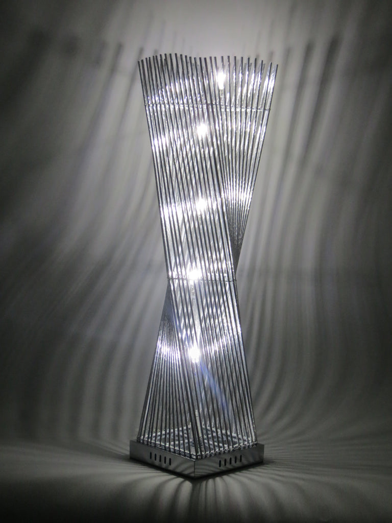 Cayan Tower Silver Twisted Prism LED Wire Table Lamp Comfortzone