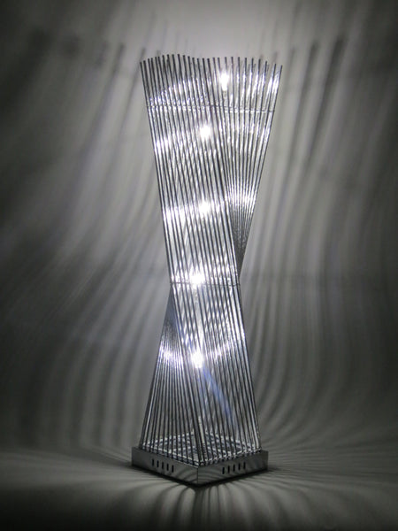 Cayan Tower Metal Silver Wire Aluminium LED Tower Table Lamp