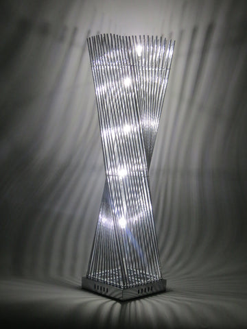 Cayan Tower Metal Silver Wire Aluminium LED Tower Table Lamp