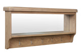 Warm Rustic Oak Effect Coat Hanger with Mirror