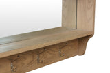 Warm Rustic Oak Effect Coat Hanger with Mirror