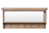 Warm Rustic Oak Effect Coat Hanger with Mirror