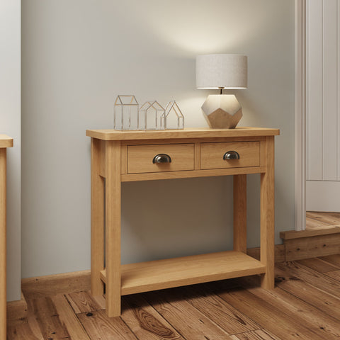 Oak & Hardwood Rustic Console Table